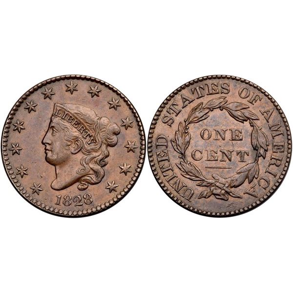 1828 N-2 R-1 Large Narrow Date AU50