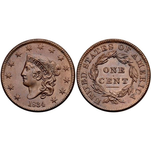 1834 N-1 R-1 Sm 8, Lg Stars, Med Letters