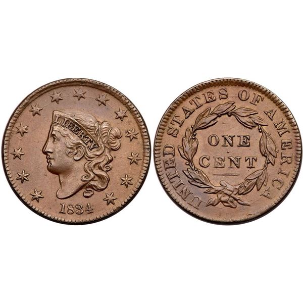 1834 N-1 R-1 Sm 8, Lg Stars, Med Letters XF40