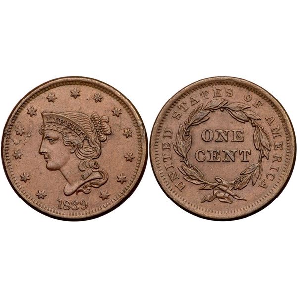 1839 N-8 R-1 Head of 1840 AU50