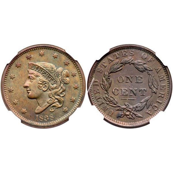 1838 N-8 R-1 NGC MS63BN
