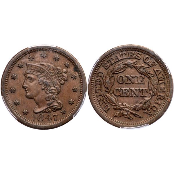 1847 N-13 R-3+ PCGS AU53