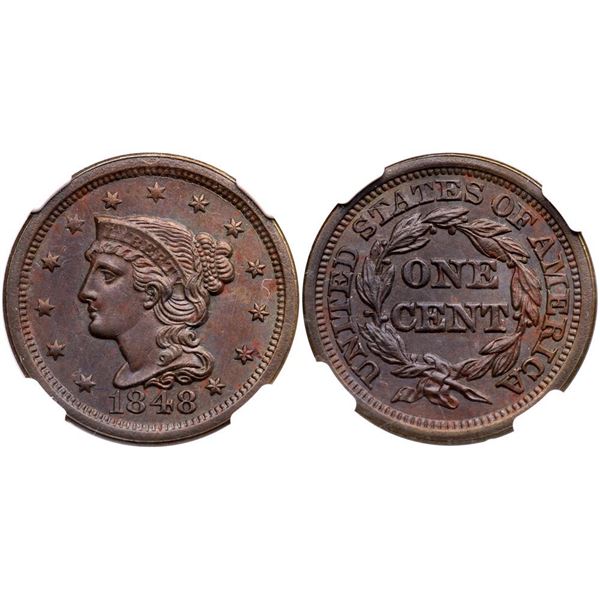 1848 N-1 R-1 Repunched Date NGC MS63BN