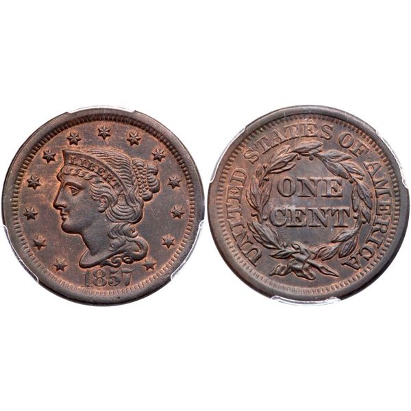 1857 N-1 R-1 PCGS MS61BN CAC