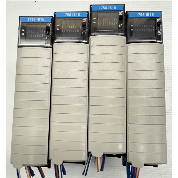 (4) Allen Bradley #1756-IB16 Control Logix 16 Pt 12/24V DC D/I Modules