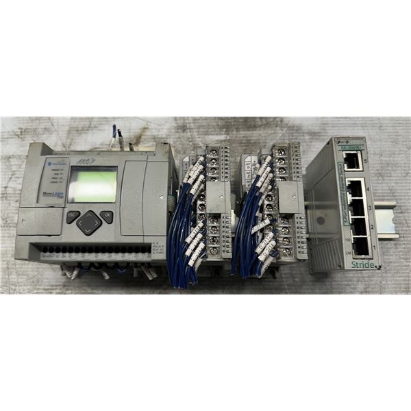Allen Bradley Micro Logix Unit on Rail w/ Other Modules
