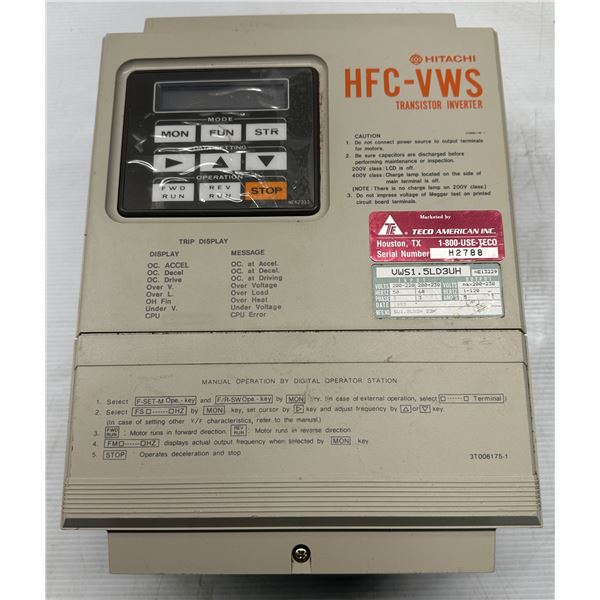 Hitachi #HFC-VWS Transistor Inverter