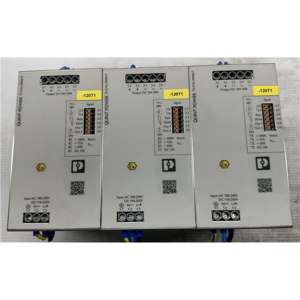 (3) Phoenix Contact #2904617 / QUINT4-ps/1ac/24dc/20/+ Power Supplies
