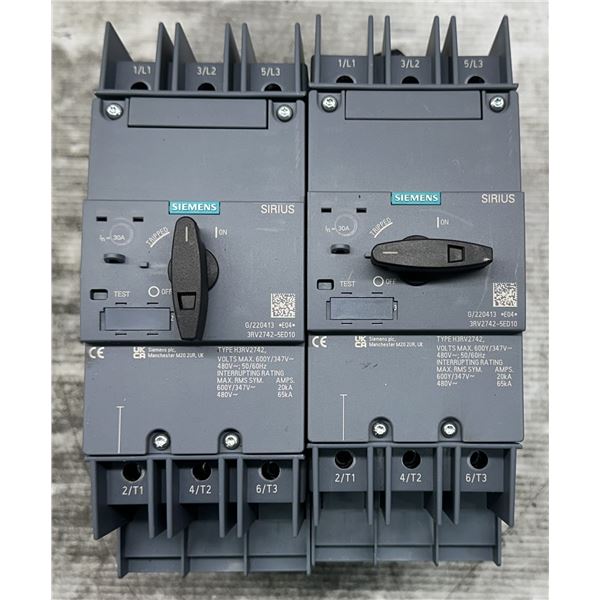 (2) Siemens #3RV2742-5ED10 Circuit Breakers