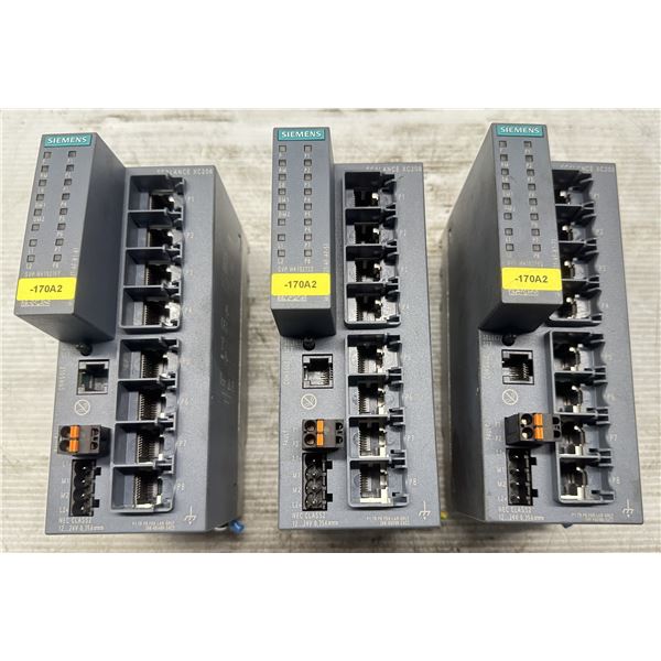 (3) Siemens #6GK5208-0BA00-2AC2 Scalance XC208 Industrial Ethernet Switches