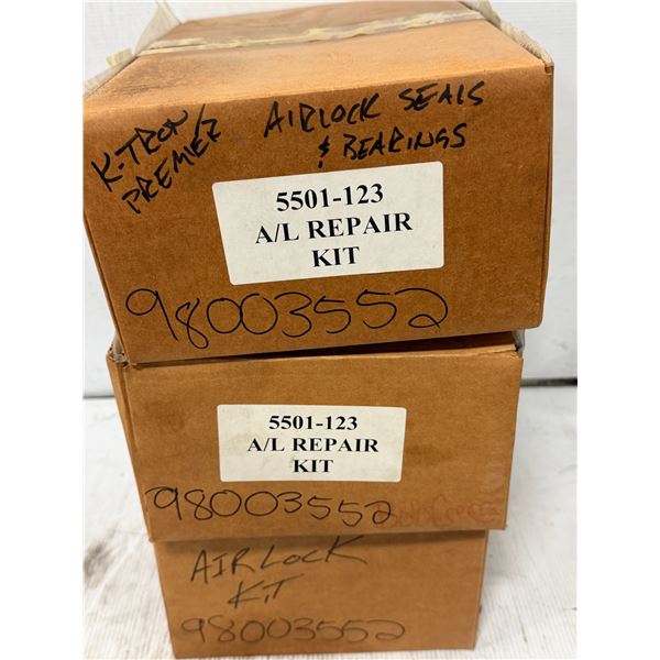 (3) K-Tron #5501-123 Heavy Duty Aerolock Valve Bearing & Seal Repair Kit