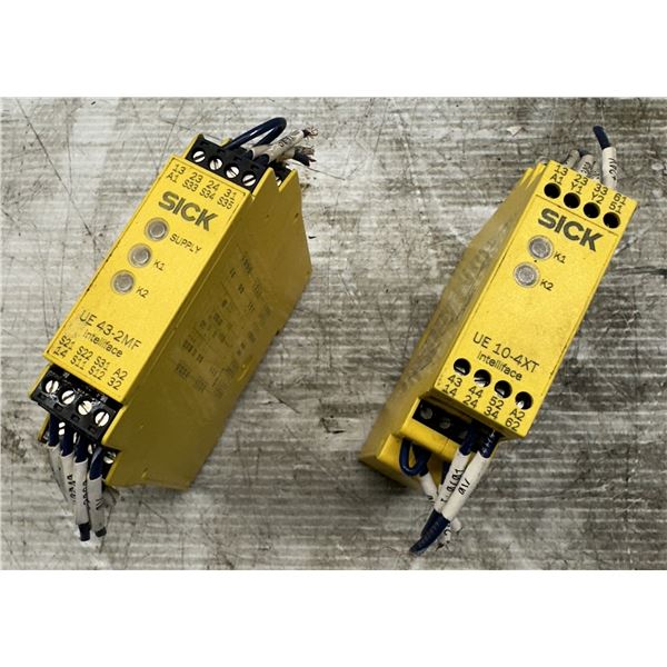 Lot of (2) Sick Safety Relays #UE 10-4XT2D2 & #UE 43-2MF3D2