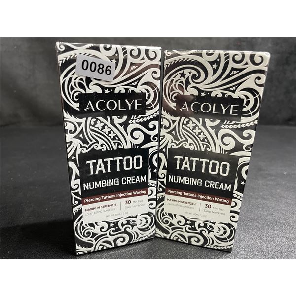 2 Boxes of Acolye Tattoo Numbing Creams - Max Strength/Long-Lasting Numbness (60ml) - New Sealed