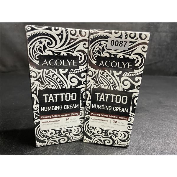 2 Boxes of Acolye Tattoo Numbing Creams - Max Strength/Long-Lasting Numbness (60ml) - New Sealed