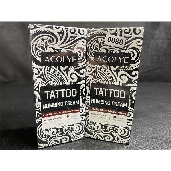 2 Boxes of Acolye Tattoo Numbing Creams - Max Strength/Long-Lasting Numbness (60ml) - New Sealed