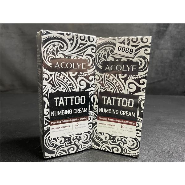2 Boxes of Acolye Tattoo Numbing Creams - Max Strength/Long-Lasting Numbness (60ml) - New Sealed