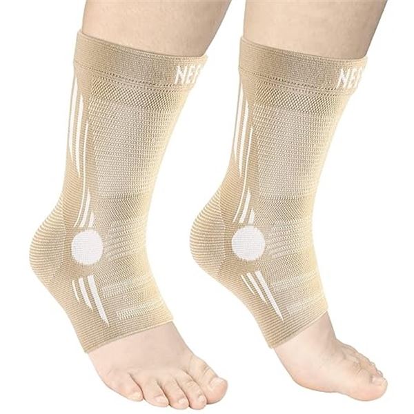 Lot of 2 Neenca 2-Pack Ankle Braces; Compression Ankle Braces for Sports/Injury/Pain Relief - New