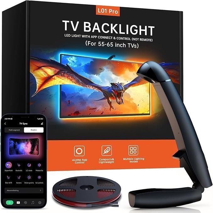 L01 Pro TV Backlight LED Light Strip Kit with App/Smart Control (For 55 ...