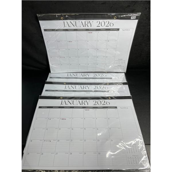 Lot of 4 Large Desk/Wall Monthly Calendars (2026) 17" x 12" Personal Desk Monthly Planner Pads - Ne