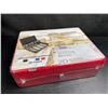 Image 1 : 1 Metal Cash Box/Money Lock Box with Key - Red - Portable Money Box - New Sealed