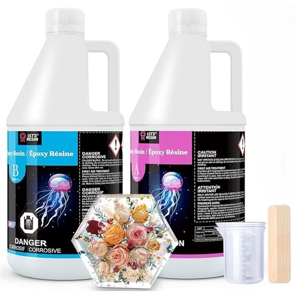 Let's Resin Epoxy Resin Kit - 1 Gallon (3.78L) Crystal Clear Epoxy Resin Kit - Brand New!