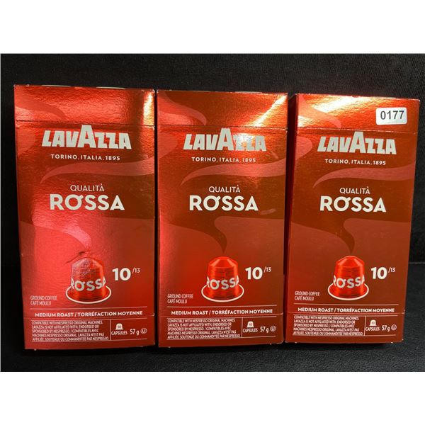 3 Boxes of Lavazza Qualita Rossa Medium Roast Cofee Capsules for Nespresso Machines (10pcs Each)