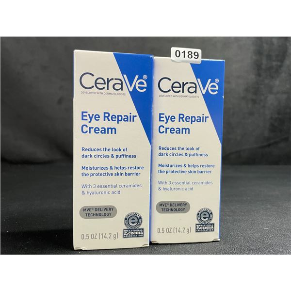 Lot of 2 CeraVe Eye Repair Creams (14.2g) Reduces Dark Circles/Eye Puffiness; Moisturizes/Repairs