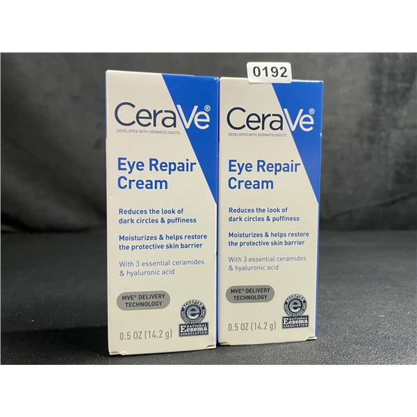 Lot of 2 CeraVe Eye Repair Creams (14.2g) Reduces Dark Circles/Eye Puffiness; Moisturizes/Repairs