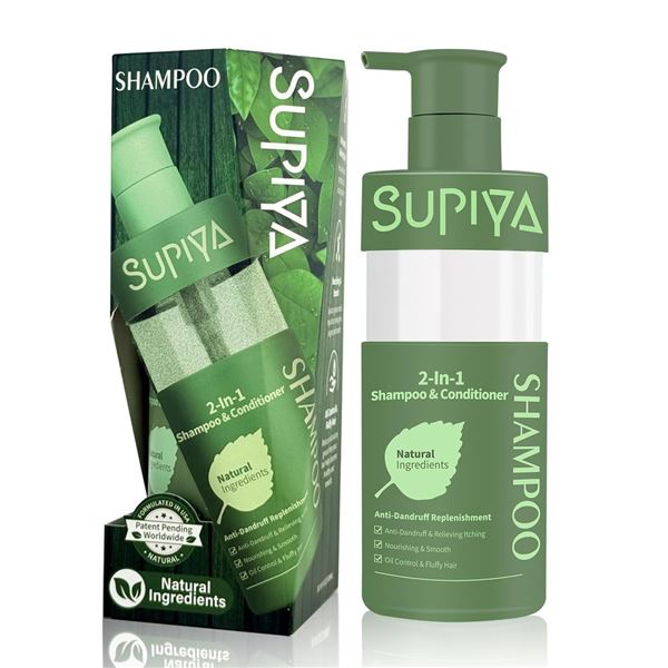SUPIYA 2-in-1 Antidandruff Shampoo & Conditioner - Deep Cleans & Refreshes/Hydrates & Softens Hair