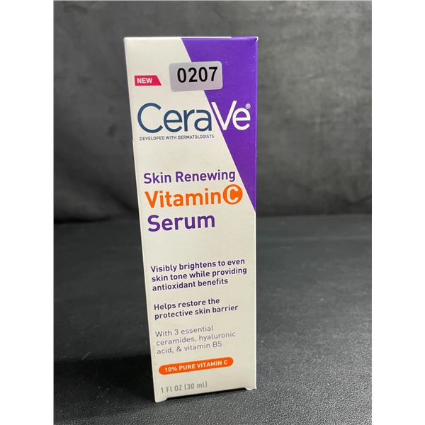CeraVe Skin Renewing Vitamin C Serum (30ml) Visibly Brightens Skin Tone/Restores Skin - New