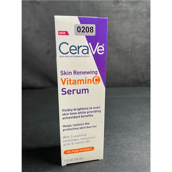 CeraVe Skin Renewing Vitamin C Serum (30ml) Visibly Brightens Skin Tone/Restores Skin - New