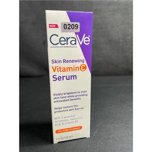 CeraVe Skin Renewing Vitamin C Serum (30ml) Visibly Brightens Skin Tone/Restores Skin - New