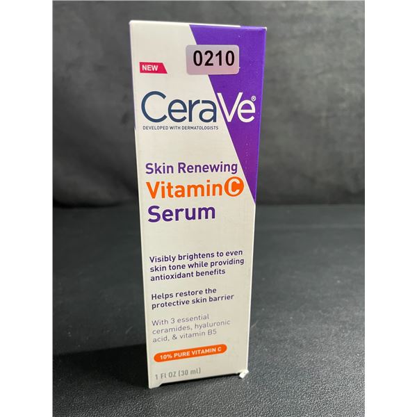 CeraVe Skin Renewing Vitamin C Serum (30ml) Visibly Brightens Skin Tone/Restores Skin - New