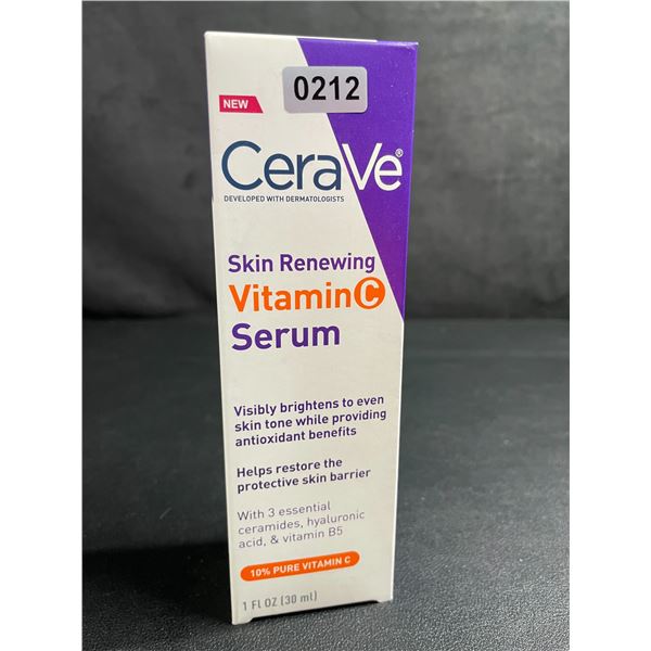 CeraVe Skin Renewing Vitamin C Serum (30ml) Visibly Brightens Skin Tone/Restores Skin - New