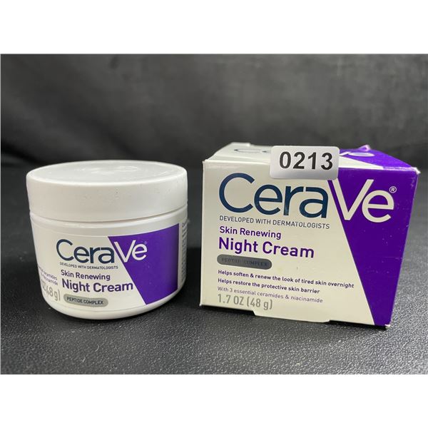 CeraVe Skin Renewing Night Cream (48g) Peptide Complex Skin Renewing Moisturizer - New