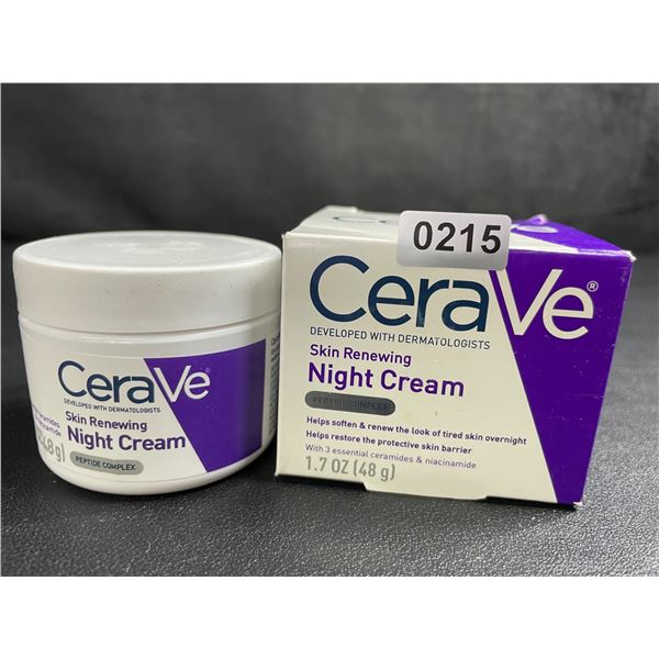CeraVe Skin Renewing Night Cream (48g) Peptide Complex Skin Renewing Moisturizer - New