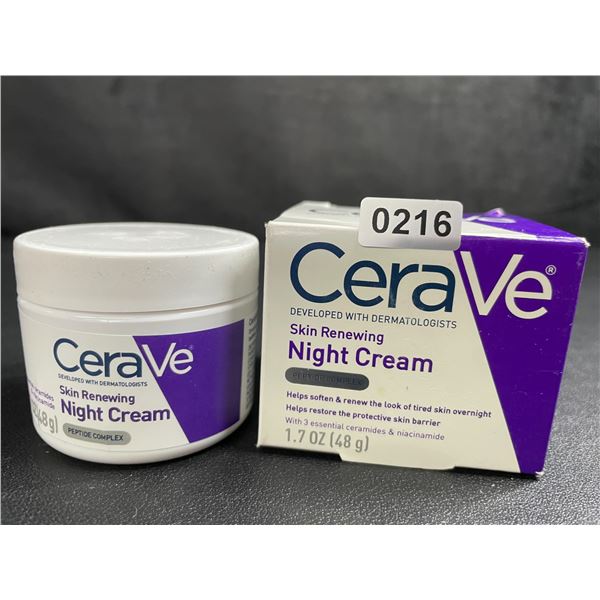 CeraVe Skin Renewing Night Cream (48g) Peptide Complex Skin Renewing Moisturizer - New