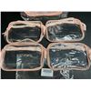 Image 2 : Lot of 2 4-Packs of Clear Cosmetic Storage Bags/Toiletry Travel Bags (Quart Size) 8 Bags Total - New