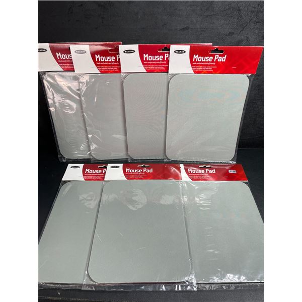 Lot of 7 Belkin Mouse Pads - Grey/Black - Non-Slip Backing - New