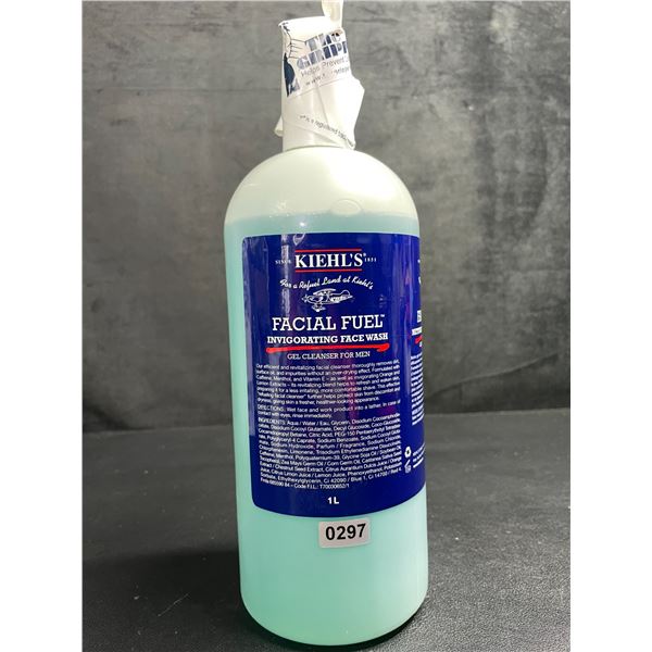 KIEHL'S Facial Fuel Invigorating Face Wash (1L Bottle) Premium Gel Cleanser For Men - New