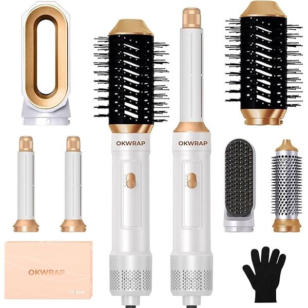 6-in-1 Hair Drying Brush/Hair Styling Tool Set with Heat Protective Glove - New