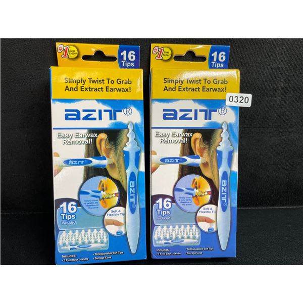Lot of 2 Easy Twist Ear Wax Removal Kits with 16 Replacement Tips Each - New