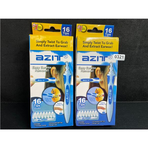 Lot of 2 Easy Twist Ear Wax Removal Kits with 16 Replacement Tips Each - New