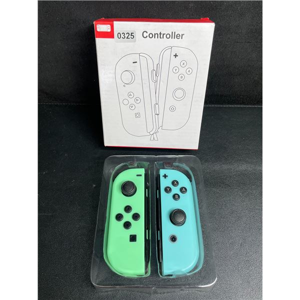 1 Set of L+R Joycon Controllers for Nintendo Switch - Neon Green/Blue Design - New