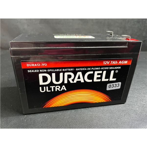 1 DURACELL Ultra 12V 7Ah AGM Sealed Non-Spillable Battery - New