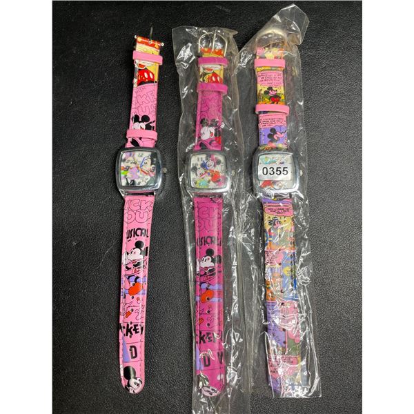 Lot of 3 Mickey/Minnie Mouse Watches - New