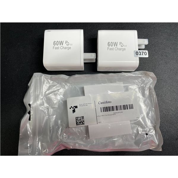 2-Pack of 60W 5-Port USB-C Fast Charger Blocks - New