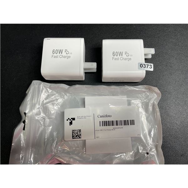 2-Pack of 60W 5-Port USB-C Fast Charger Blocks - New