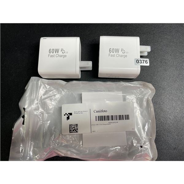 2-Pack of 60W 5-Port USB-C Fast Charger Blocks - New