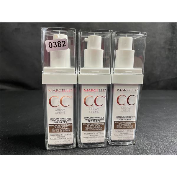 Lot of 3 MARCELLE CC Creams (Complete Correction Creams) 30ml - Tinted Cream - New